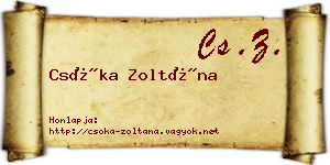 Csóka Zoltána névjegykártya